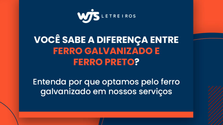WJS Letreiros | Diferença do ferro galvanizado para o ferro preto